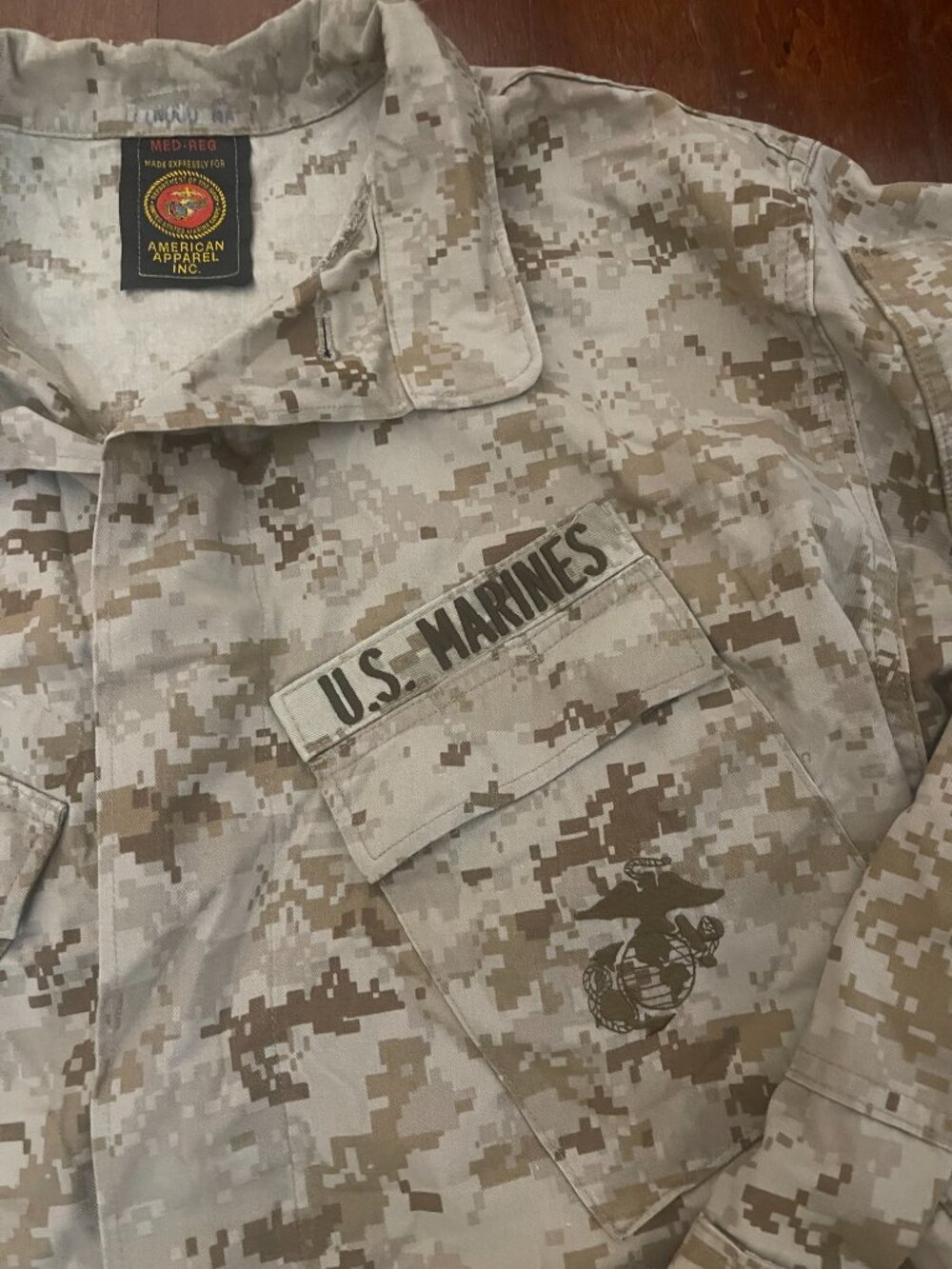 USMC Desert MARPAT Combat Shirt Medium Regular - Picture 5 of 7